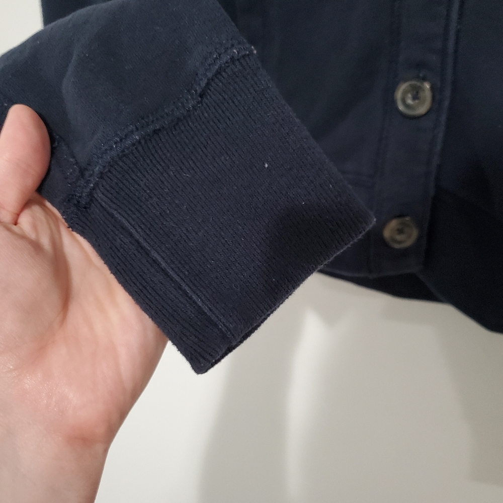Y2K Abercrombie & Fitch Navy Blue Hoodie Button-Up Jacket Size Medium 2000s - Picture 5 of 8